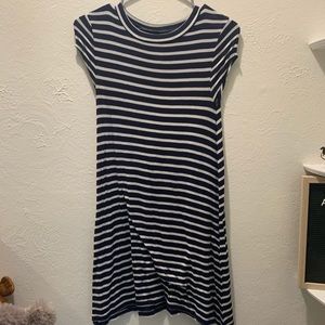 Navy Blue Stripes T-shirt Dress